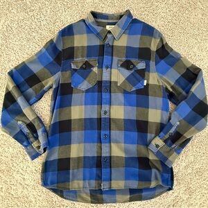 Vans Blue and Black Casual Button Down Shirt